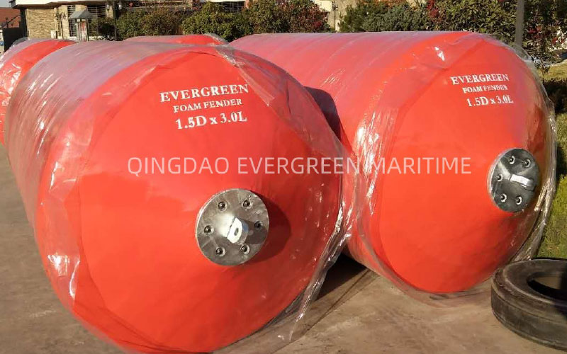 Foam filled marine fender for port and offshore applications
